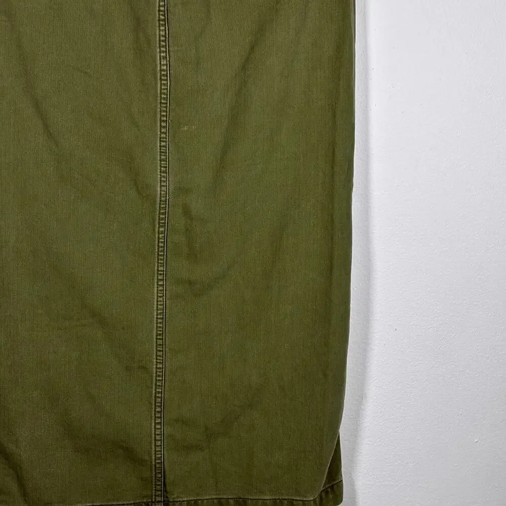 Levi's Surplus Olive Green Maxi Pencil Skirt Women's Size 2 Grunge Skater AS IS